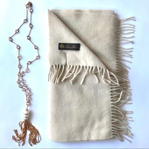 Loro Piana tan/beige cashmere scarf 65”x17” (largest size)